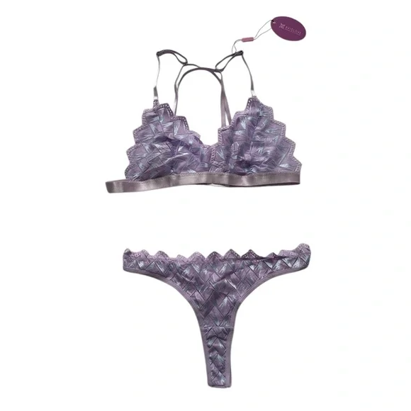 NWT Avidlove Lilac Lace Bralette and Panty Set - Picture 2 of 7